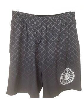 SOULCYCLE Athletic Shorts Cycling Inner Compression Grid Pattern Gray